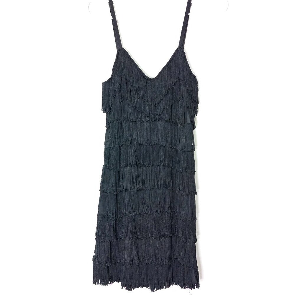 Frederick's of Hollywood Women's Black Burlesque 1960's Fringe Dress Size Medium